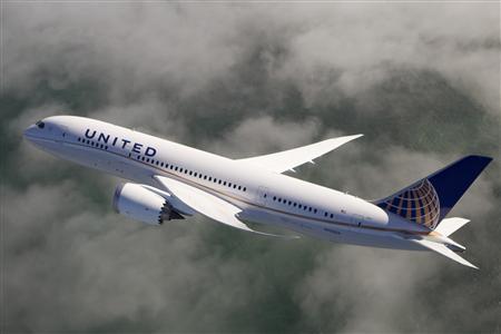 a united airlines 787 dreamliner is pictured in this undated handout photo photo reuters