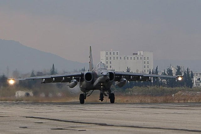 a russian sukhoi su 34 bomber lands at the russian hmeimim military base in latakia province in the northwest of syria on december 16 2015 photo afp a russian sukhoi su 34 bomber lands at the russian hmeimim military base in latakia province in the northwest of syria on december 16 2015 photo afp