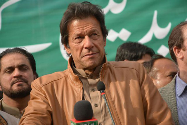 pakistan tehreek e insaf chairman imran khan addresses a ceremony at the inauguration of pti 039 s ajk central secretariat photo pti