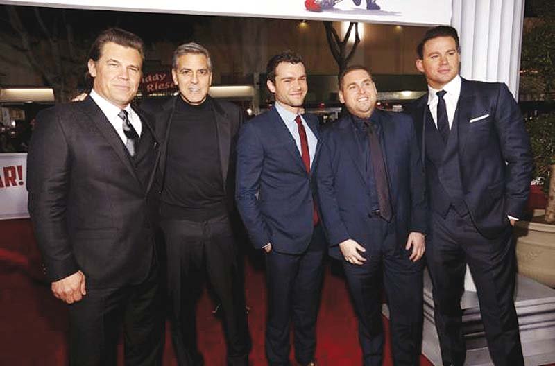 cast members pose at the premiere of hail caeser on february 1 photo reuters