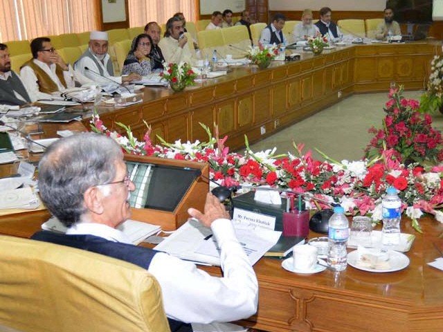 khyber pakhtunkhwa chief minister pervez khattak chairs a cabinet meeting photo inp