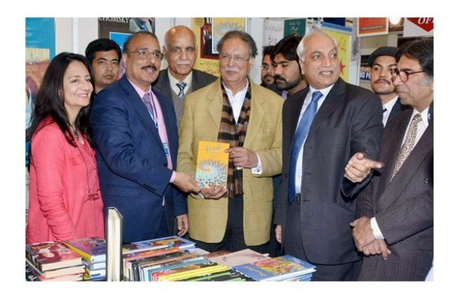 federal minister for information pervaiz rashid being presented a book by farrukh sohail at 30th lahore international book fair photo inp federal minister for information pervaiz rashid being presented a book by farrukh sohail at 30th lahore international book fair photo inp