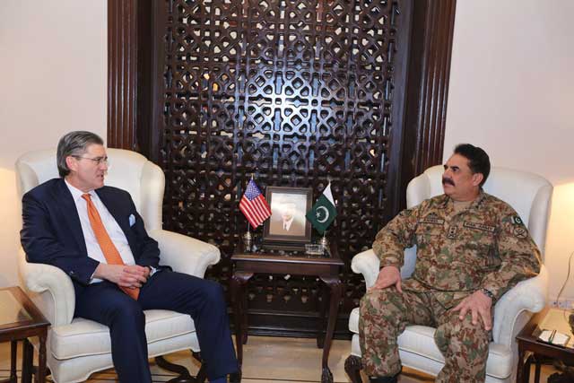 army chief general raheel sharif in a meeting with us special representative for afghanistan and pakistan richard g olson on february 6 2016 at ghq photo ispr