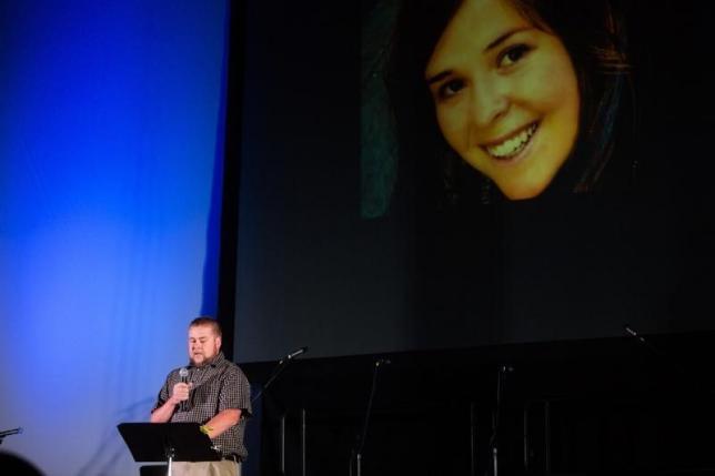 eric mueller reads a poem about his late sister aid worker kayla mueller at the prescott 039 s courthouse square in prescott arizona february 18 2015 photo reuters