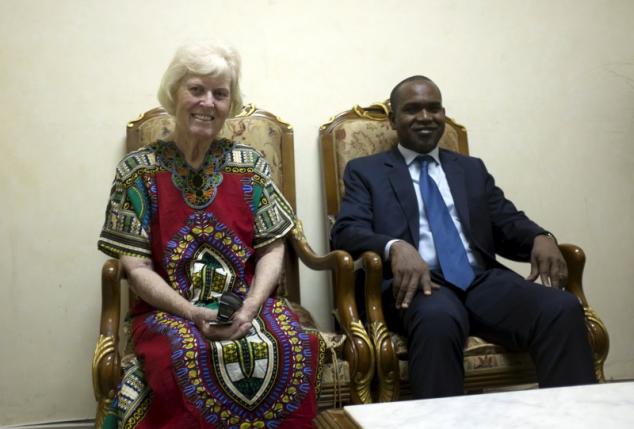 freed hostage jocelyn elliott l who was kidnapped with her husband in burkina faso by a group affiliated to al qaeda sits with burkina faso 039 s foreign minister alpha barry after being freed and upon arrival in ouagadougou burkina faso february 8 2016 photo rueters