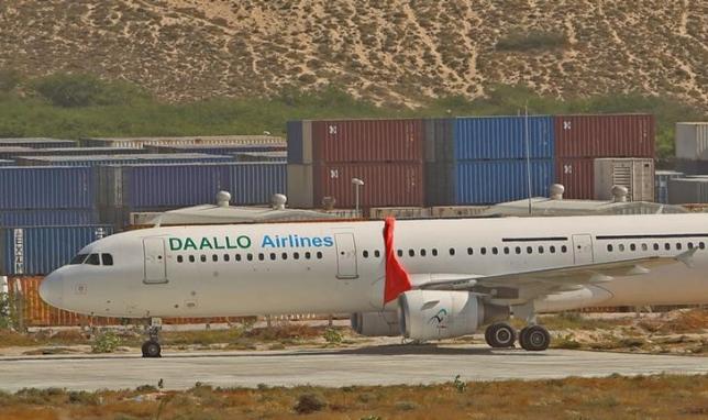 an aircraft belonging to daallo airlines is parked at the aden abdulle international airport after making an emergency landing following an explosion inside the plane in somalia 039 s capital mogadishu february 3 2016 photo reuters