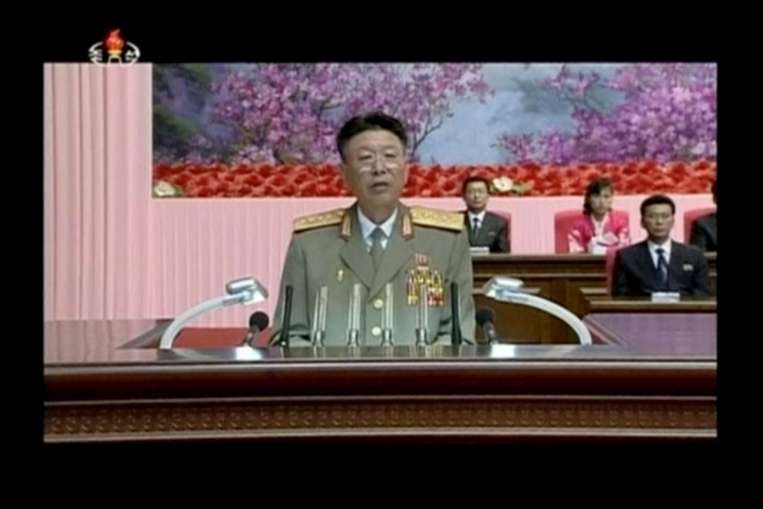 an image taken from a video of north korean army chief of staff ri yong gil making a speech in pyongyang on aug 24 2014 photo reuters