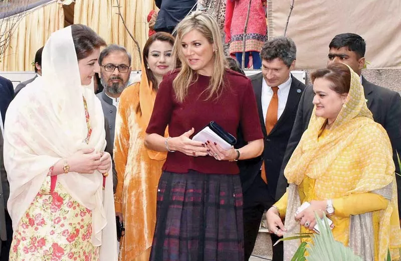 pml n leader maryam nawaz meets queen maxima of the netherlands at the first women bank photo inp pml n leader maryam nawaz meets queen maxima of the netherlands at the first women bank photo inp