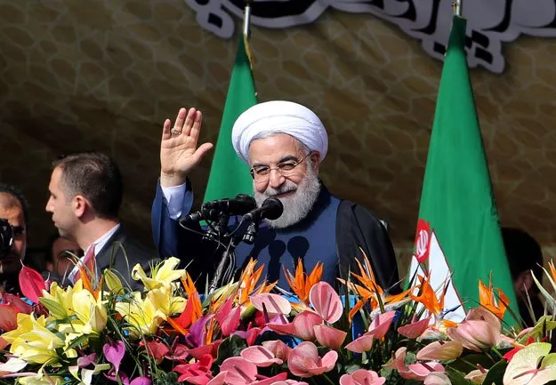 iranian president hassan rouhani waves to the crowd during a rally in tehran 039 s azadi square freedom square to mark the 37th anniversary of the islamic revolution on february 11 2016 photo reuters iranian president hassan rouhani waves to the crowd during a rally in tehran 039 s azadi square freedom square to mark the 37th anniversary of the islamic revolution on february 11 2016 photo reuters