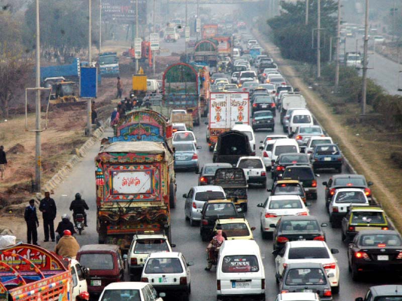 the signal free islamabad expressway project aims to ease traffic pressure during rush hours photo file