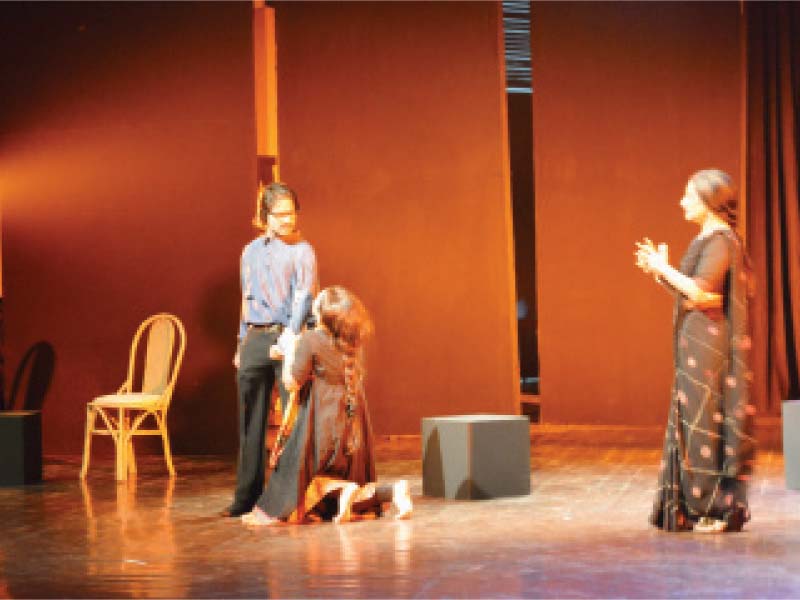 the actors perform on the stage photo mariam shaqat express