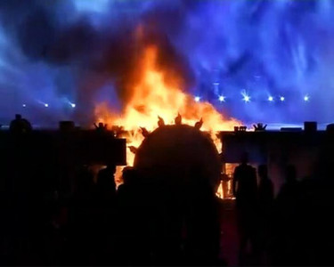 fire engulfs stage of make in india week event in mumbai fire engulfs stage of make in india week event in mumbai