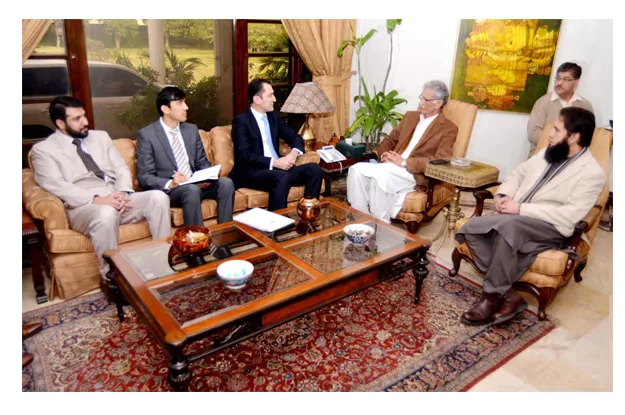chief minister pervez khattak talking to a delegation of the republic of tajikistan headed by the ambassador of the country sherali janonov at the cm secretariat photo nni chief minister pervez khattak talking to a delegation of the republic of tajikistan headed by the ambassador of the country sherali janonov at the cm secretariat photo nni