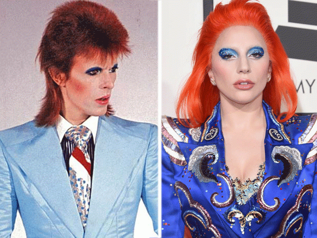 gaga arrived on the red carpet dressed in an outfit that channeled bowie 039 s signature look photo photofile gaga arrived on the red carpet dressed in an outfit that channeled bowie 039 s signature look photo photofile