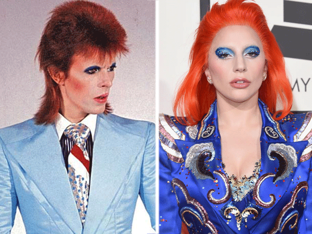 pedir prima Viajero Grammys 2016: Lady Gaga makes psychedelic tribute to David Bowie