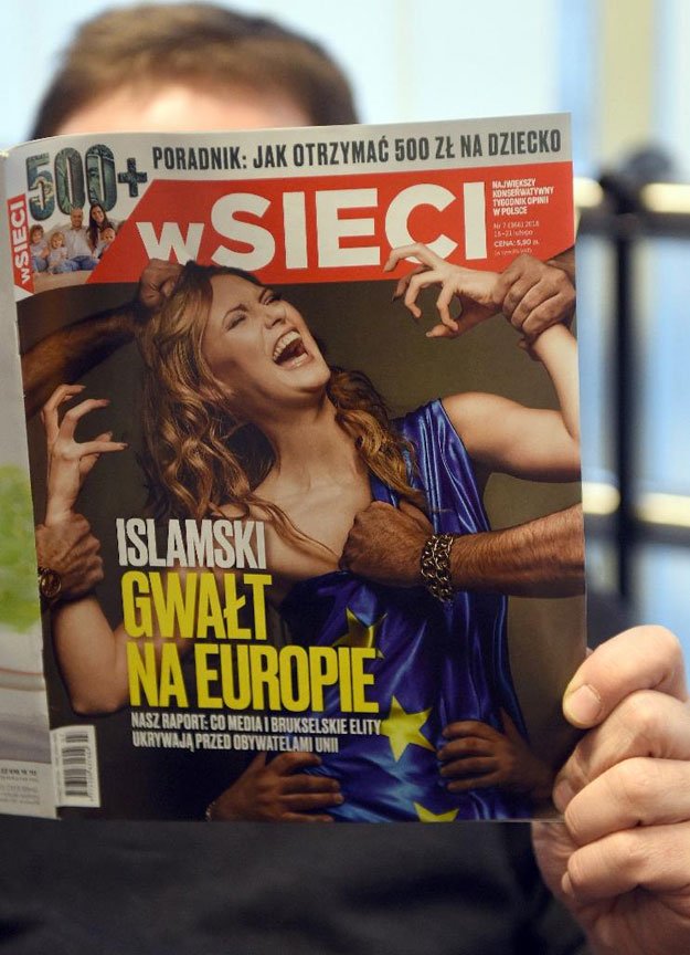 the front page of polish weekly quot w sieci quot with the title quot islamic rape of europe quot on february 18 2016 photo afp