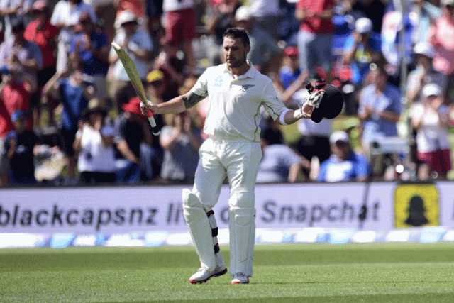 brendon mccullum lifts his bat and helmet to the fans as he walks from the field for the last time at the hagley park in christchurch on february 20 2016 photo afp brendon mccullum lifts his bat and helmet to the fans as he walks from the field for the last time at the hagley park in christchurch on february 20 2016 photo afp