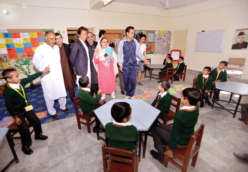 pti chief imran khan inspects zumung kor centre in khazana photo courtesy cm office