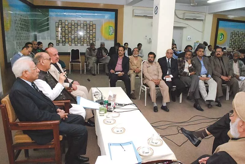 pm s advisor on national heritage irfan siddiqui flanked by other educationists speak on the national languages day at pakistan academy of letters photo express pm s advisor on national heritage irfan siddiqui flanked by other educationists speak on the national languages day at pakistan academy of letters photo express