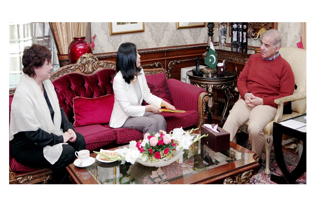 chief minister shahbaz sharif talking to a unesco delegation photo nni