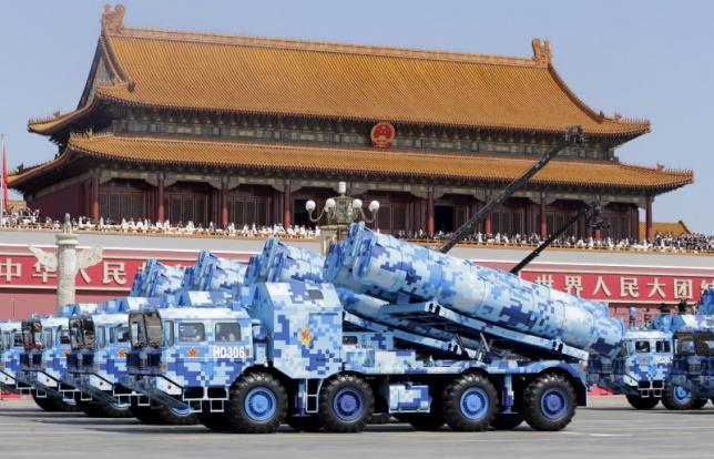 military vehicles carrying shore to ship missiles drive past the tiananmen gate during a military parade to mark the 70th anniversary of the end of world war two in beijing china september 3 2015 photo reuters