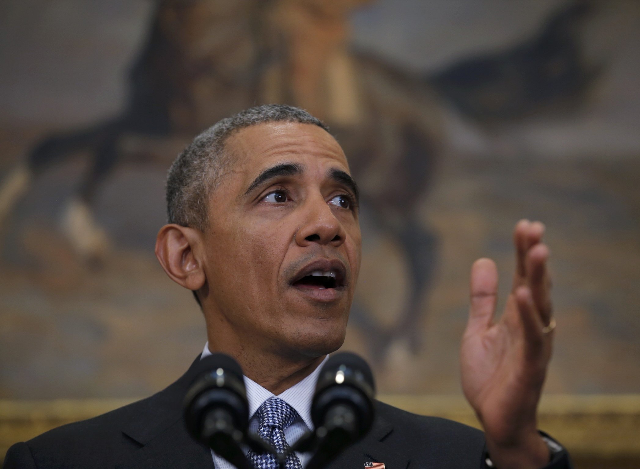 u s president barack obama discusses administration plans to close the guantanamo military prison while delivering a statement at the white house in washington february 23 2016 photo afp