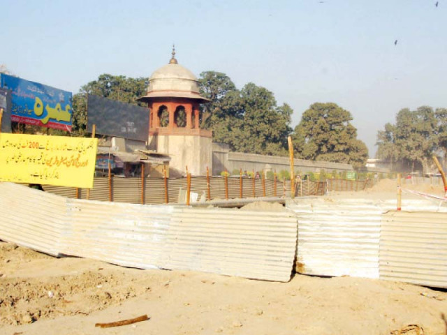 a poster displayed at a site along the route saying construction work has been stopped on court directives photo express a poster displayed at a site along the route saying construction work has been stopped on court directives photo express