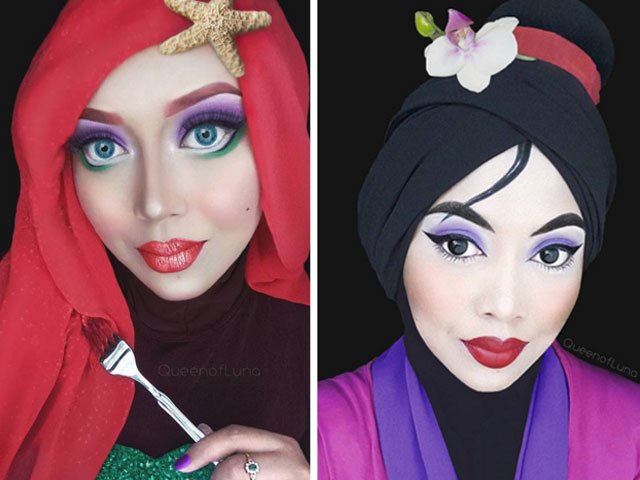 make up artist uses hijab to shatter disney princess stereotypes