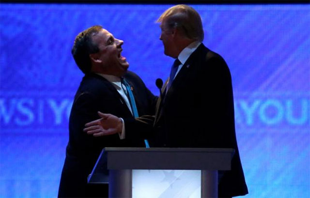 republican presidential candidate governor chris christie and rival candidate donald trump photo reuters