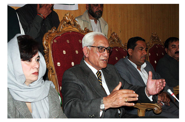 apml leader ahmed raza kasuri addressing a press conference at national press club photo online