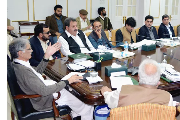 chief minister pervez khattak presiding over a meeting at the cm secretariat photo nni chief minister pervez khattak presiding over a meeting at the cm secretariat photo nni