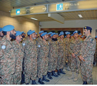 peacekeeping mission army contingent heads to car