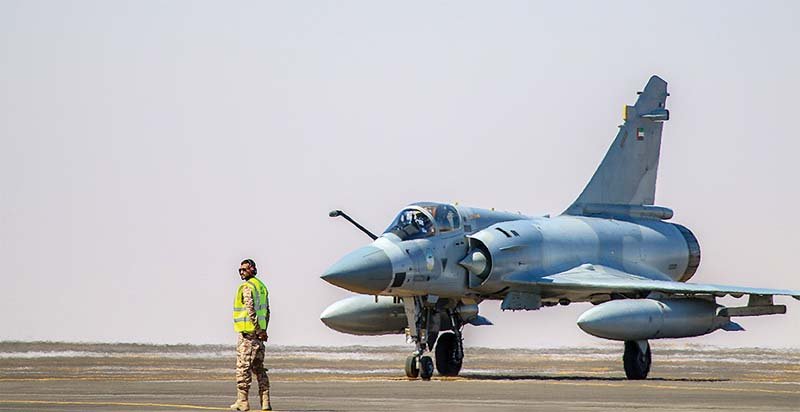 a mirage 2000 9 of uae air force prepares to take off during one of world s biggest military exercises photo courtesy dira 039 a al watan