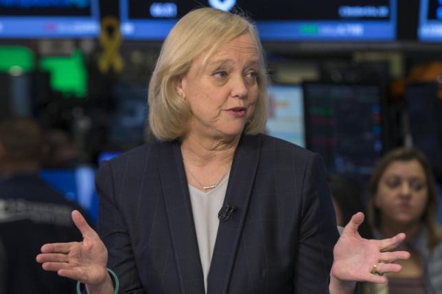 meg whitman chief executive officer of hewlett packard gives an interview to cnbc on the floor of the new york stock exchange november 2 2015 photo reuters