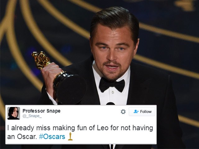 king of the world leo breaks the internet with best actor win