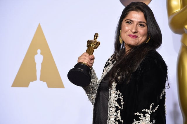 sharmeen obaid chinoy poses with her oscar for best documentary short subject quot a girl in the river the price of forgiveness quot in the press room during the 88th oscars in hollywood on february 28 2016 photo afp sharmeen obaid chinoy poses with her oscar for best documentary short subject quot a girl in the river the price of forgiveness quot in the press room during the 88th oscars in hollywood on february 28 2016 photo afp