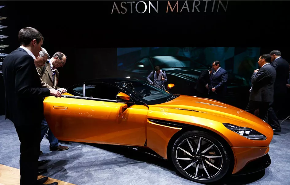 a new aston martin db11 is pictured at the 86th international motor show in geneva switzerland photo reuters a new aston martin db11 is pictured at the 86th international motor show in geneva switzerland photo reuters