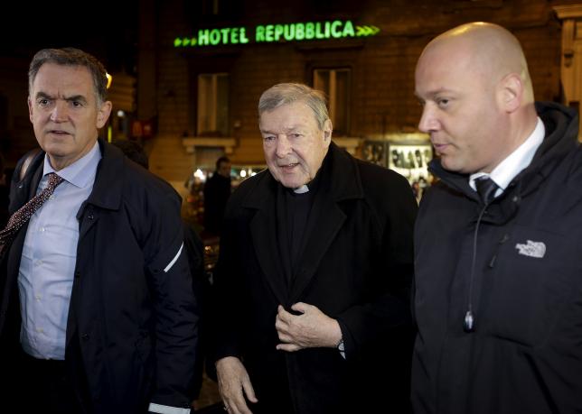 australian cardinal george pell c arrives at the quirinale hotel in rome italy march 2 2016 photo reuters