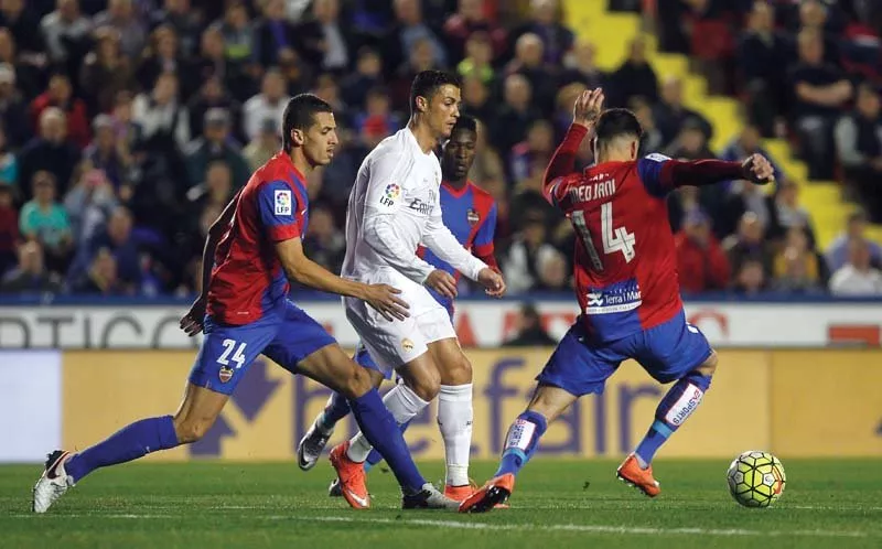 ronaldo scored from the spot in real s 3 1 win to make up for criticising his teammates after their derby loss against atletico photo afp ronaldo scored from the spot in real s 3 1 win to make up for criticising his teammates after their derby loss against atletico photo afp
