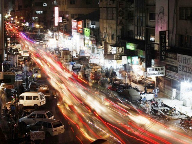 a view is seen of a busy street in karachi photo reuters