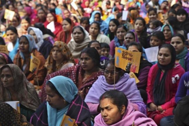 women gather in new delhi to demand that parliament pass a bill guaranteeing them 33 percent of seats in the male dominated national and state assemblies february 12 2014 photo reuters