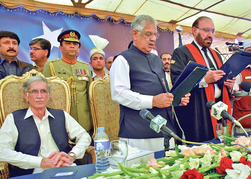 zafar iqbal jhagra swear in as k p governor at governor house photo online