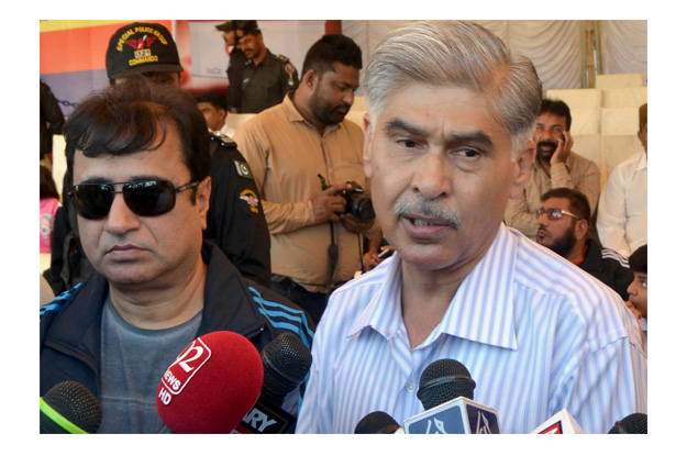 sindh ig ghulam hyder jamali talking to media during police sports festival photo inp