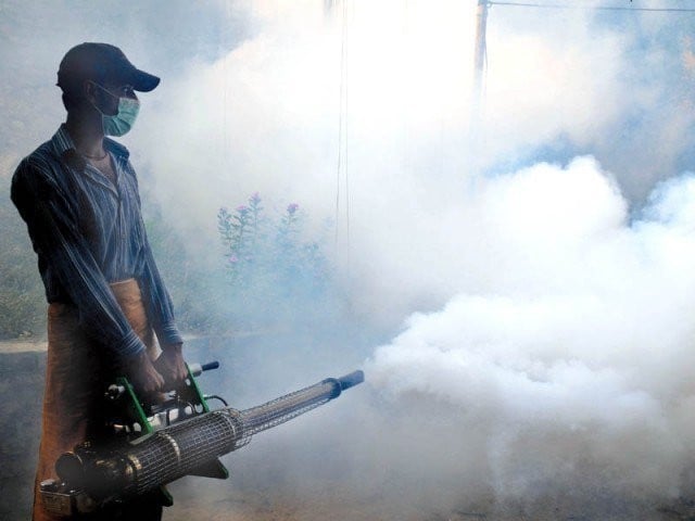 a file photo of anti dengue spray drive