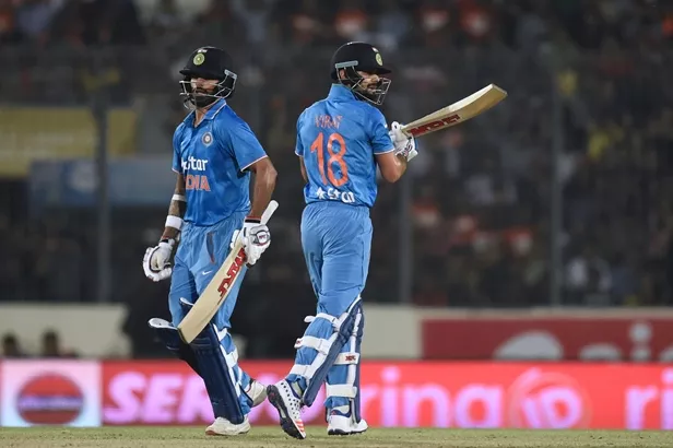 virat kohli and shikhar dhawan during the asia cup t20 final between bangladesh and india at the shere bangla national cricket stadium in dhaka on march 6 2016 photo afp virat kohli and shikhar dhawan during the asia cup t20 final between bangladesh and india at the shere bangla national cricket stadium in dhaka on march 6 2016 photo afp