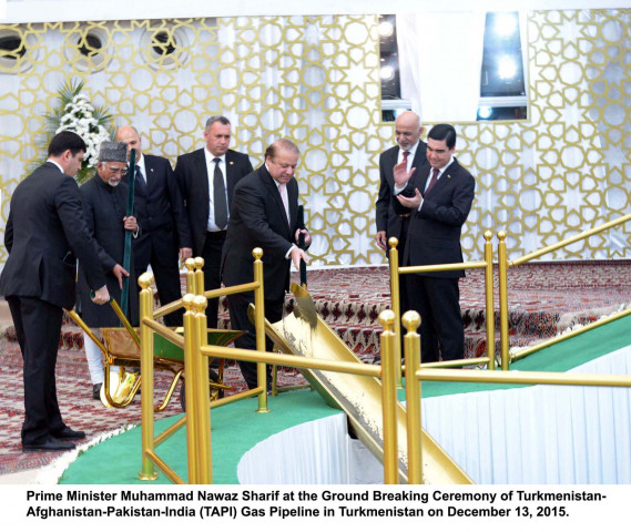 prime minister nawaz sharif at the ground breaking ceremony of tapi gas pipeline in turkmenistan on december 13 2015 photo pid prime minister nawaz sharif at the ground breaking ceremony of tapi gas pipeline in turkmenistan on december 13 2015 photo pid