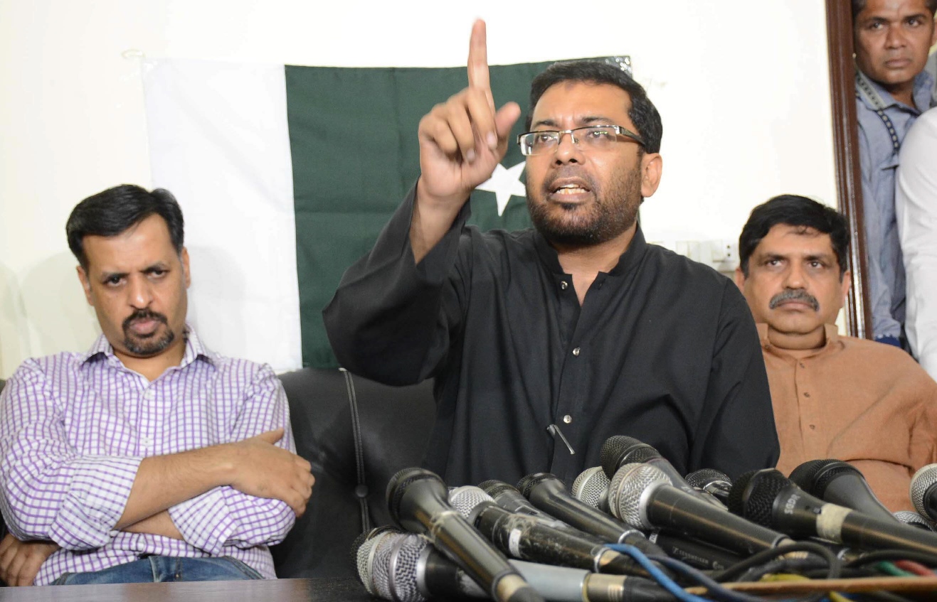 dr sagheer ahmed addresses a press conference in karachi on march 7 2016 photo mohammad azeem express