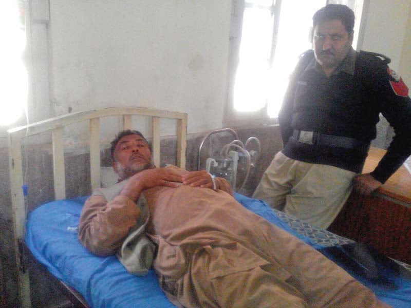 a victim at shabqadar hospital photo express