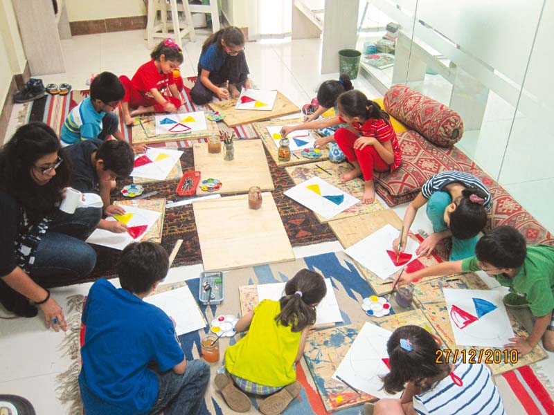 saturday studio is actively involved in arranging art workshops at schools photo laila odho premjee