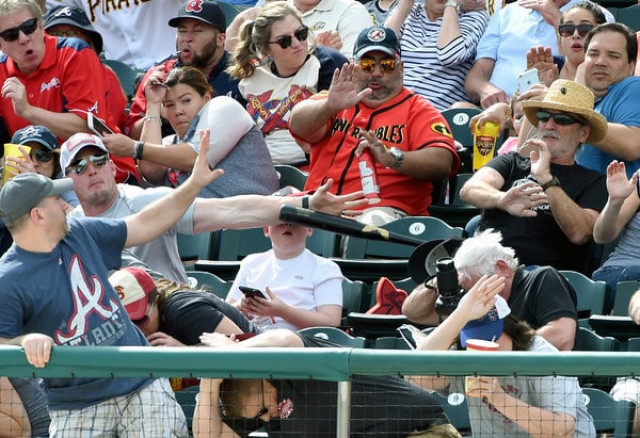 shaun cunningham saved his son landon from a flying bat during a spring training game in florida on saturday christopher horner pittsburgh tribune review shaun cunningham saved his son landon from a flying bat during a spring training game in florida on saturday christopher horner pittsburgh tribune review